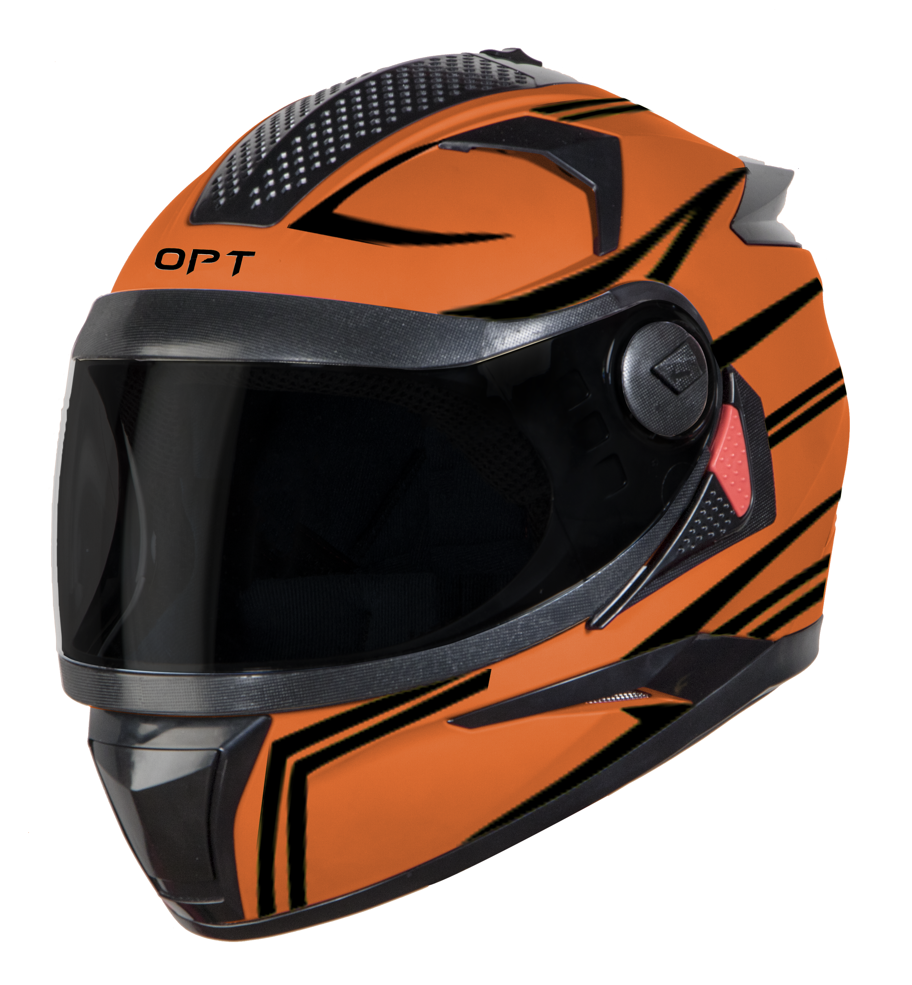 Steelbird 7Wings Robot Opt ISI Certified Full Face Helmet With Night Reflective Graphics (Glossy Fluo Orange Black With Smoke Visor)